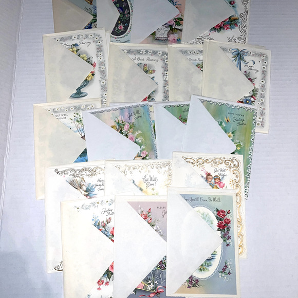 Vintage Boxed Assorted Greeting Cards Get Well Unused - Picture 4 of 7